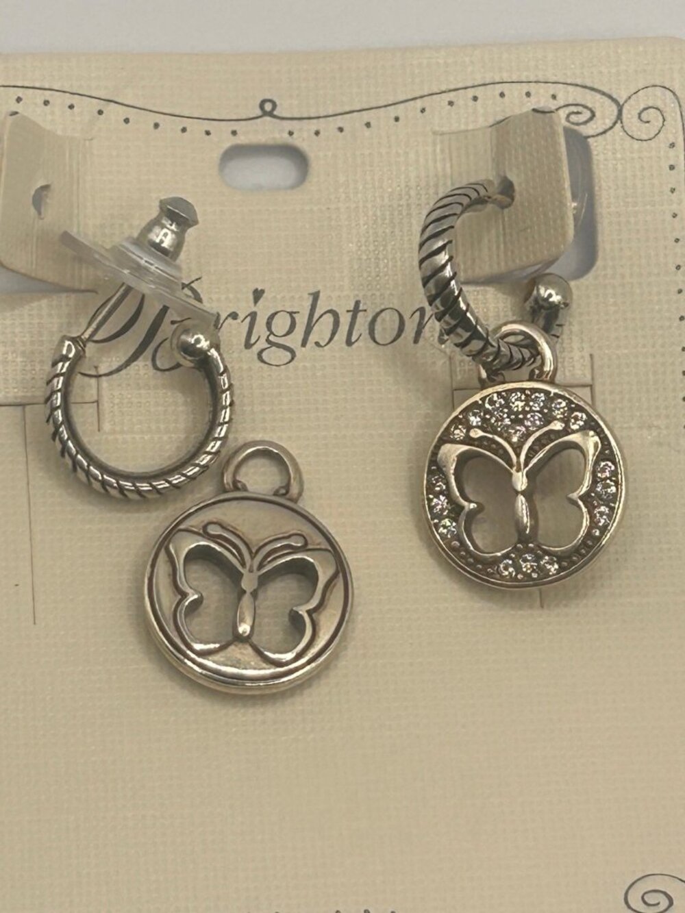 Brighton Butterfly paved reversible earrings wear 3 ways NWoutlet tag